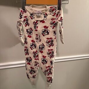 Hanna Andersson Disney Mickey Christmas Pajamas Sleeper 3-6M Organic Cotton